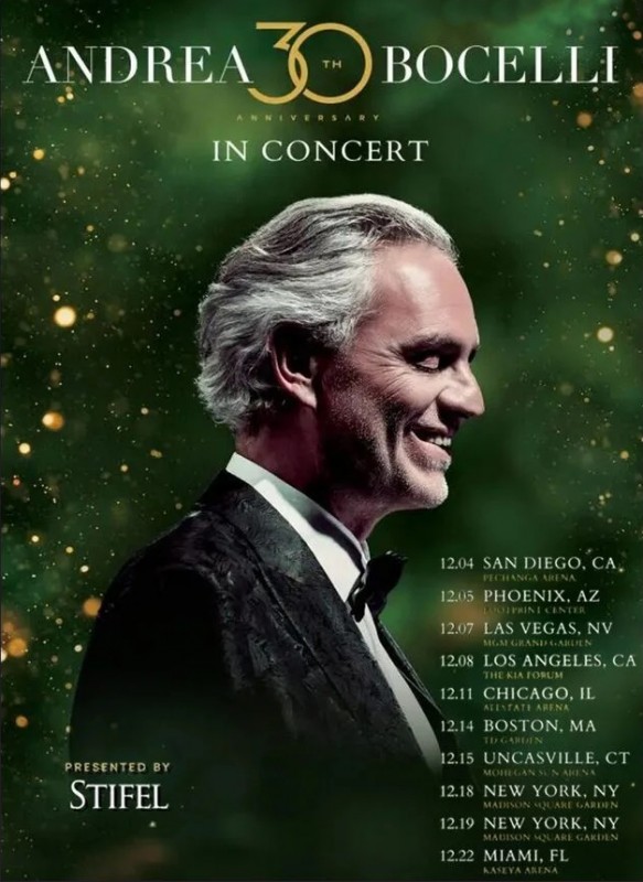 Guest for Andrea Bocelli: Holiday Tour