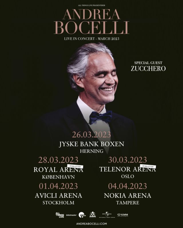 Guest for Andrea Bocelli Scandinavian Tour